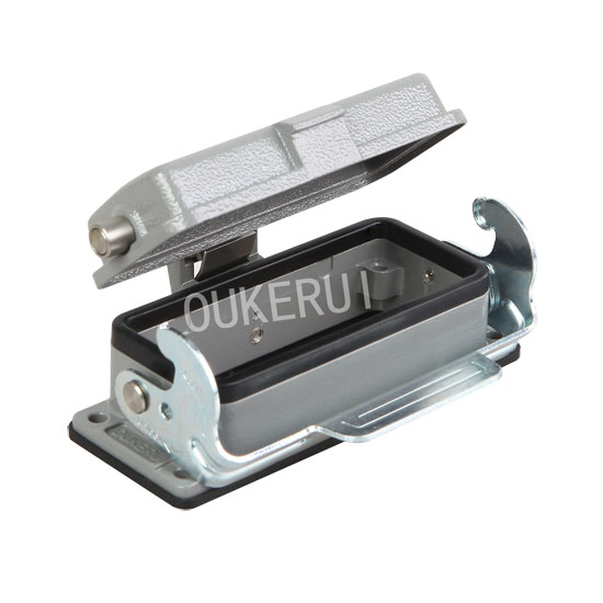 16B Bulkhead dipasang Tunggal Metal Lever Heavy Duty Konektor Housing